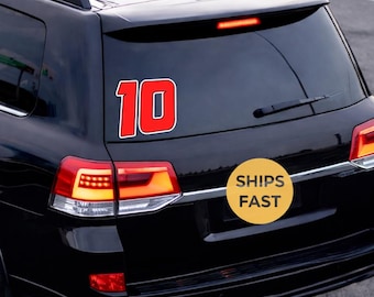 Number 10 Racing Sticker | Waterproof UV-Resistant Vinyl Decal