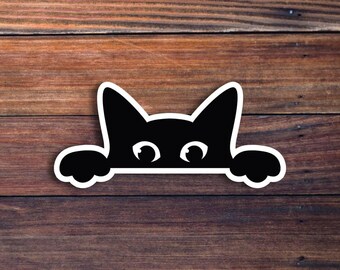 Peeking Cat Vinyl Sticker