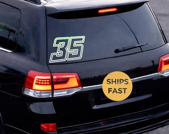 Number 35 Racing Sticker | Waterproof UV-Resistant Vinyl Decal
