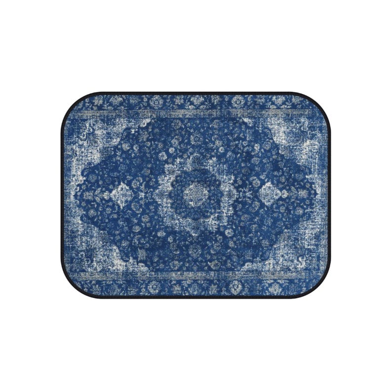 Blue Oriental Rug Car Floor Mats, Personalized Interior Decor, Custom Design, Set of 4 image 12