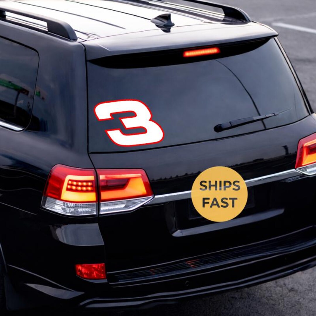Number Three Racing Theme Number 3 Racing Vinyl Sticker | Waterproof Motorsport Decal (multiple ...