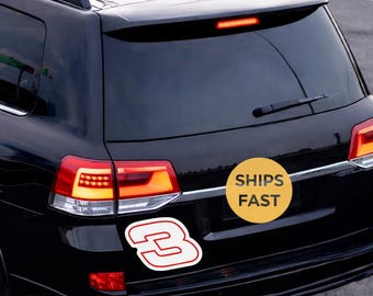 Number 3 Racing Magnet – Die-Cut Vinyl Motorsport Decor