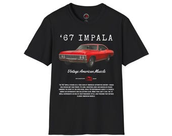 67 Impala Muscle Car T-Shirt (Front) – Retro Chevy Tee, Car Enthusiast Gift