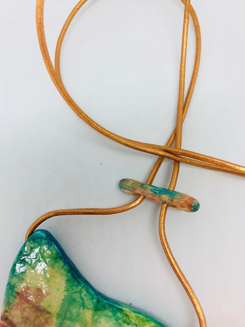 Heart Watercolor Paper Necklace