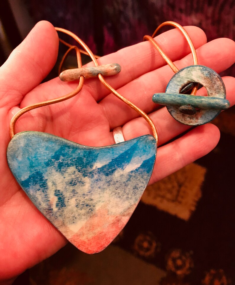 Heart Watercolor Paper Necklace