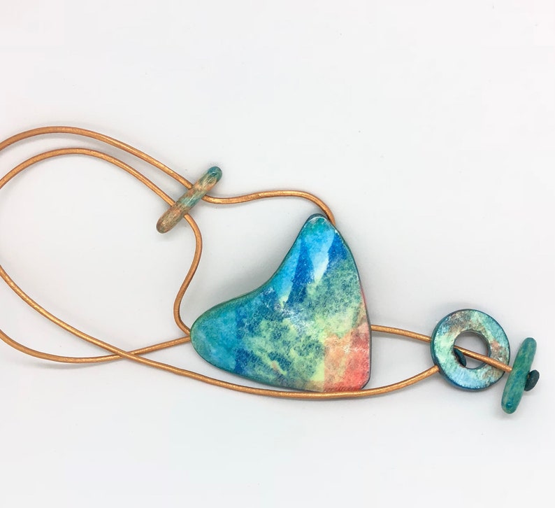 Heart Watercolor Paper Necklace