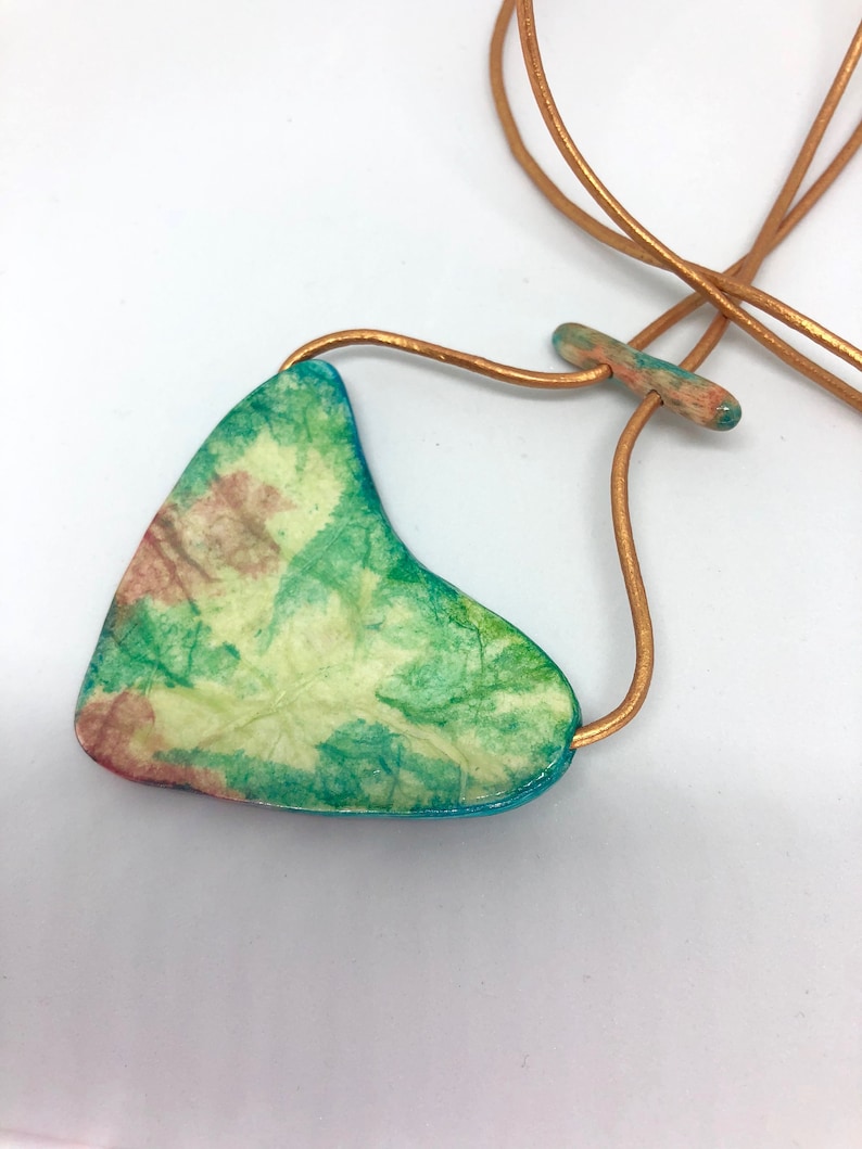 Heart Watercolor Paper Necklace