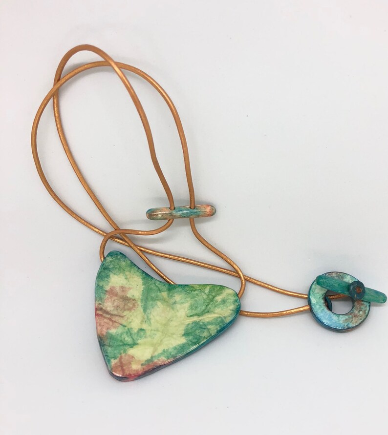 Heart Watercolor Paper Necklace