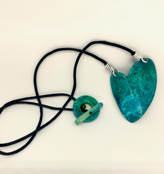 Heart Watercolor Paper Necklace