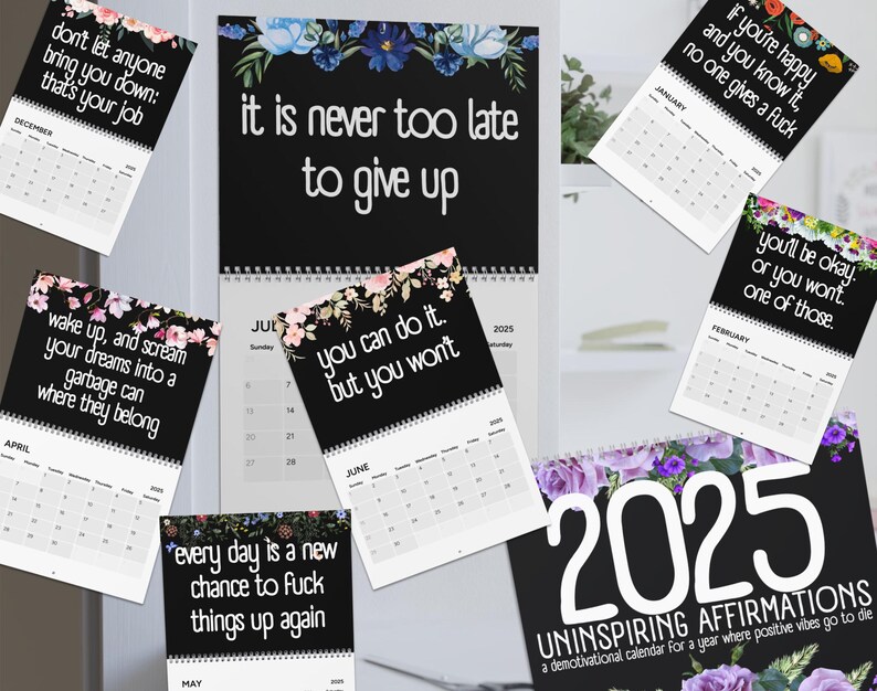 2025 Demotivational Sarcastic Desk Calendar, Funny 2025 Wall Calendar
