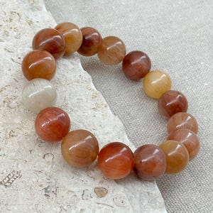 13mm Rainbow Rabbit Hair Rutilated Quartz, Multicolor Natural Crystal Beaded Bracelet, Healing Crystal