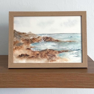 Original Watercolor, Seascape painting, ocean painting, fine art painting, nautical landscape, beach wall art, coastal painting, 7X10