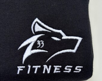 33 Performance T shirt with Custom High Quality Embroidered Fitness Logo for Him or Her (Unisex)