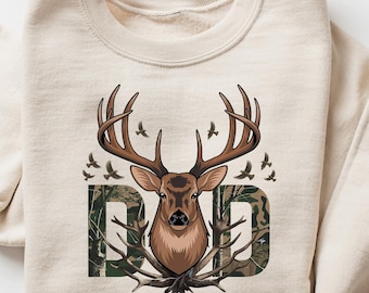 Jagd Papa Shirt, Vatertag T-Shirt, Jäger Papa Sweatshirt, Hirsch Jagd Papa Geschenk, Vatertag Rundhalsausschnitt, Jagd Outfit, Vatertags-T-Shirt