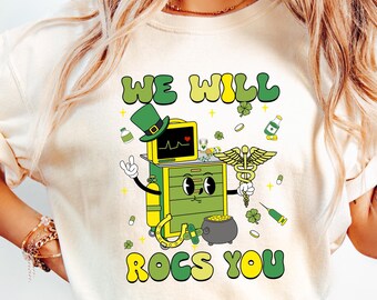 St Patricks Day ER RN Nurse T-shirt, We Will Rocs You Shirt, Lucky Nurse Sweatshirt, Nurse St Patrick's Gift, Registered Nurse St Pattys Tee