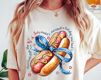 Hot Dog USA T-shirt, Hot Dog Lover Shirt, You Look Like The 4th Of July Sweatshirt, Funny Patriotic Gift, Independence Day Crewneck