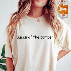 Retro Comfort Queen Of The Camper Shirt, Camping RV T-shirt, Family Camping Sweatshirt, Camp Lover Gift, Hiking Shirt, Road Trip Tee