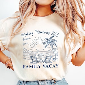 Family Vacation Shirts, Beach TShirt, Retro Comfort Family Beach Trip Gift, Vacation 2025 Tee, Coastal T Shirt, Tropical Family Vacay Shirt