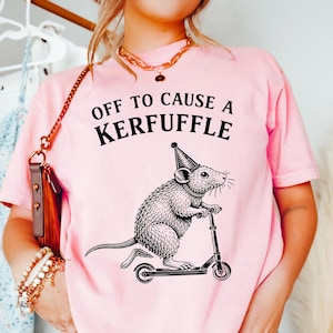 Chemise ébouriffée, chemise rigolote pour scooter, t-shirt santé mentale animal idiot, tenue amusante et sarcastique, hauts humoristiques