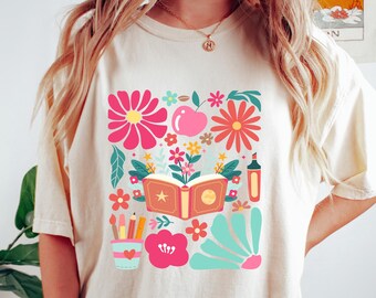 Retro Groovy Teacher Shirt: Floral Back To School Tee