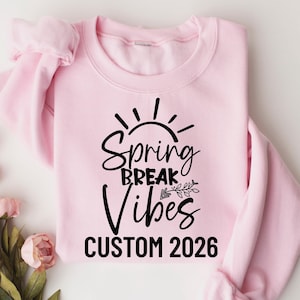 Personalized Spring Break Sweatshirt, Custom Family Vacation Tshirt, Matching Group Tee, Summer Break Shirt, Spring Vacation Custom Apparel