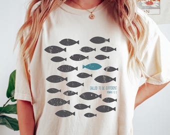 Camiseta cristiana retro cómoda, camiseta "Llamado a ser diferente", sudadera "Ama como Jesús", regalo religioso para mamá, ropa inspiradora para mujer