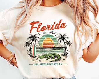T-shirt Florida, T-shirt Comfort Florida, T-shirt Beach Florida, Florida cadeau dames, esthetisch strand Graphic T-shirt, sweater Palm Tree Florida