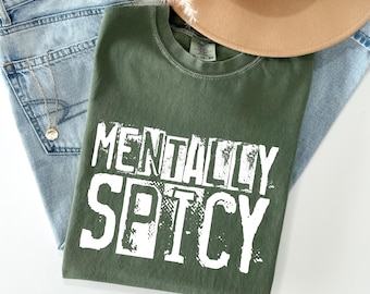 Komfort Farben Psychisch würziges Shirt, sarkastisches Retro T-Shirt, Mentaler Humor Geschenk, lustiges Mental Mom Tshirt, freches Zitat Shirt, Relatable Sweater