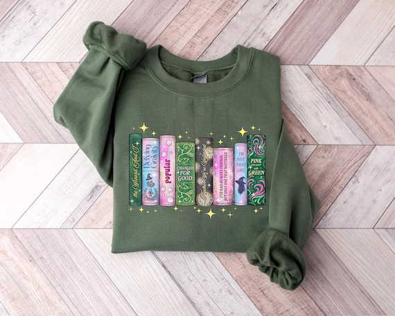 Wicked Changed For Good Book Sweatshirt, Defy Gravity Broomstick Magic Wand Crewneck, Trendy Popular Literary Tshirt,  Cute Musical Fan Gift