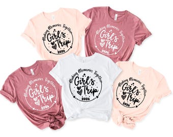 Camiseta de viaje de chicas 2026, camiseta de fin de semana para chicas, camisetas de viaje a juego, ropa para viajes de mejores amigas, camiseta para crear nuevos recuerdos de viejas amistades, regalo de vacaciones