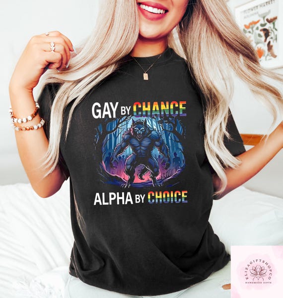 LGBTシャツ Retro Comfort LGBTQ T-shirt, Gay by Chance Alpha by Choice Shirt