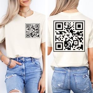 Jävla Trump QR-kodskjorta, subtil anti-Trump-t-shirt, Trump suger topp, antifascistiska kläder, outfit med dolda budskap, politisk rundhalsduk
