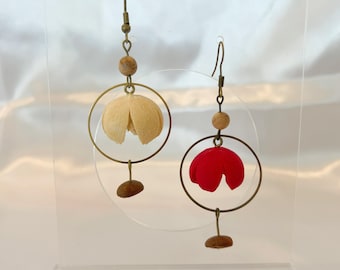 Natural Wood & Seed Pod Earrings | Handmade Dangle Jewelry with Coffee Beans | Birthday gift | Gift for her or Nature Lover | Eco Friendly