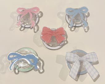 Acrylic Bow MagSafe Phone Grip | Cute Ribbon Stand for iPhone & Kindle | Kawaii Magnetic Phone Holder | Aesthetic Gift for Her