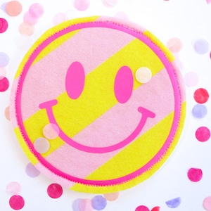 Kletties school bag, school cone for girls, candy cone, gift for starting school, first day of school, unicorn, rainbow, cloud, patch, filling, school cone, Easter Smiley gestreift