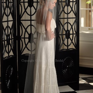 Cathedral Wedding Veil - Raw Cut Edge in White, Diamond White, Light Ivory, Ivory, Blush or Champagne