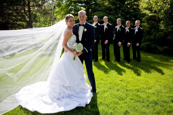 full length veil with crystals