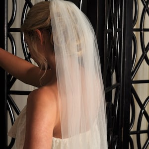 Beaded Veil - Single Beaded Edge Trimming - Fingertip Length