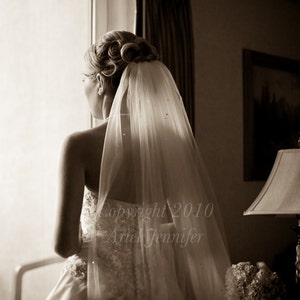 Cathedral Veil with Swarovski Crystals Scattered White, Diamond White, Light Ivory, Ivory, Champagne, Blush image 1