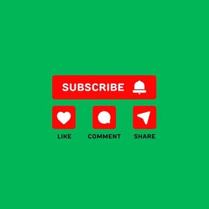 May include: Red button with the text "SUBSCRIBE" and a white bell icon. Below are three red buttons with white icons: a heart for "LIKE", a speech bubble for "COMMENT", and a paper airplane for "SHARE".