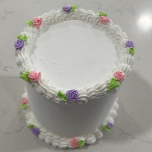 fake cake | Fake white cake | faux small fake cake | Spring fake cake | Faux dessert | Spring decor