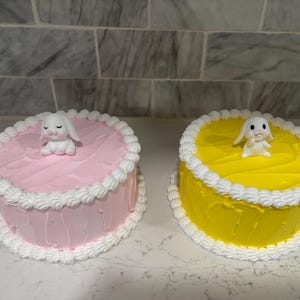 Fake bake | Fake spring cake | Fake easter cake | easter cake | Faux easter dessert | Spring decor | tiered tray spring decor | Peep cake