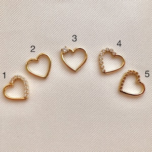 14k Solid Gold Heart Piercing, Helix Daith Cartilage Clicker Heart, Minimal Gold Stone Earrings Nose Heart Piercing, Valentines Day Gift
