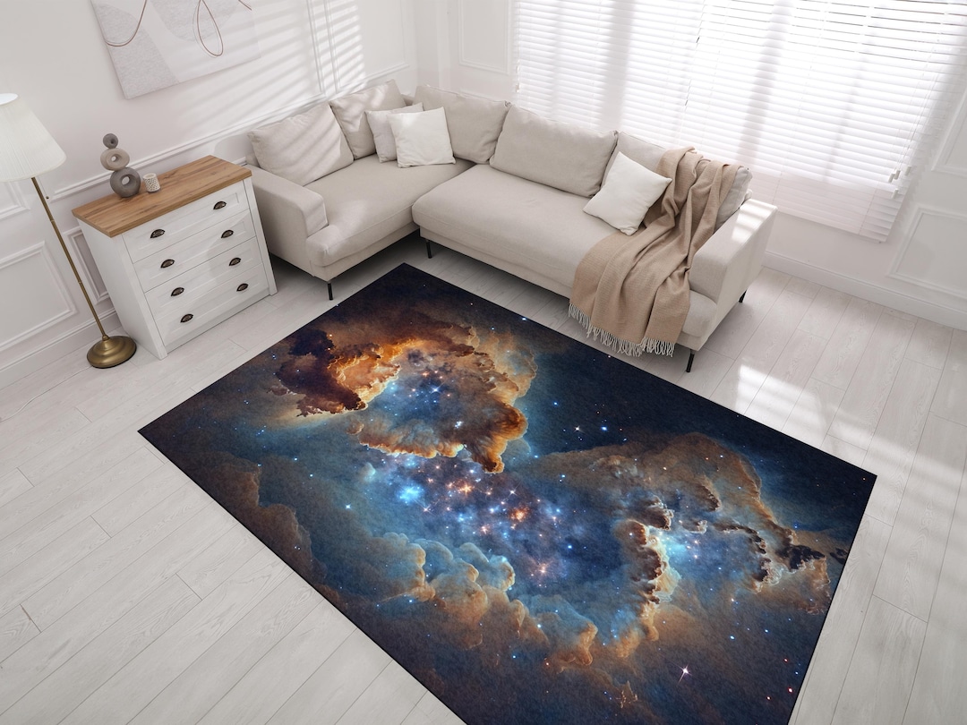 Nebula Galaxy Rug: Space Starry Night Carpet - Etsy