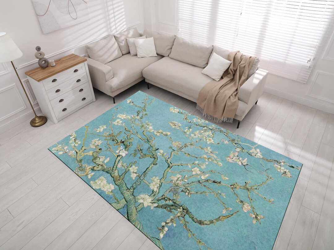 Tree Rug Modern Colorful Art Rug, Pop Art Rug, Trees Rug, Modern Rug, Green Rug, Nature ...