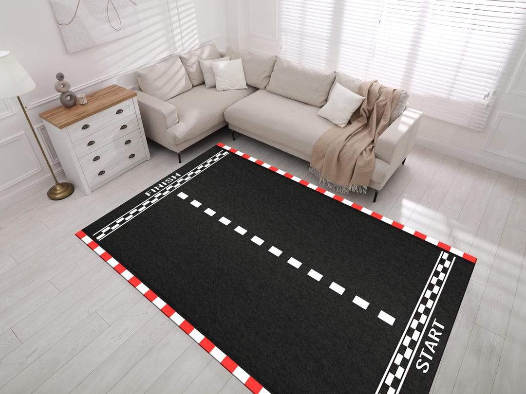 Race Track, Race Track Rug, Start Line, Finish Line, Boys Room Rug ...