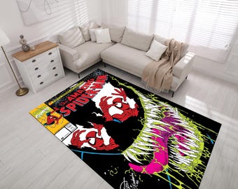 Spiderman Comic Rug: Non-Slip Kids Room Area Rug