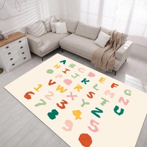 ABC Teppich, Kinderzimmerteppich, Spielteppich, beliebter Teppich, Geschenkteppich, Hausteppich, Babyzimmerteppich, niedlicher Alphabetteppich, bunte Kinderteppiche