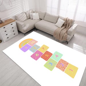 Hopscotch Kinderspielmatte, Lernnummer Kindermatte, Kinderzimmerteppich, Spielteppich, beliebter Teppich, Geschenkteppich, Hausteppich, Babyzimmerteppich, bunter Kinderteppich