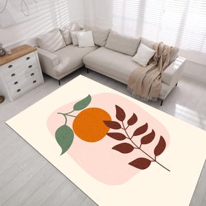 Boho Retro Area Rug: Colorful Mid-Century Modern Design
